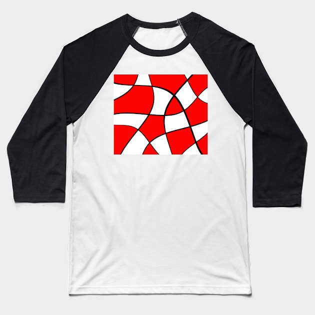 Abstract - red, black and white. Baseball T-Shirt by kerens